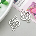Connettori nodo celtico argento antico per gioielli fai-da-te e bracciali - Fiore del Nodo Celtico (18*25mm)