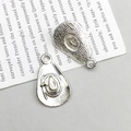Silver alloy western cowboy hat pendants for DIY jewelry making and craft projects - Antique Silver Cowboy Hat (14029)