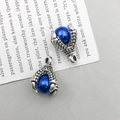 Antiek zilveren drakenklauw hanger met blauwe parel voor DIY sieraden maken accessoires - Koningsblauw Drakenklauw Parel (14296)