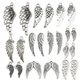 Antiek zilveren vleugelbedels assortiment voor doe-het-zelf sieraden maken - Gemengde Vleugelstijl Set (SN336)