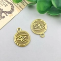 Antike goldene Horusauge-Anhänger aus Legierung mit Rillenrand für DIY-Schmuckherstellung - Antikgold Augenstil (10228)
