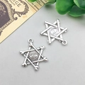 Retro-Silber-Hexagramm-Anhänger mit Knochenform und Allsehendem Auge für DIY-Schmuck - Knochen Hexagramm Augenstil (14120)
