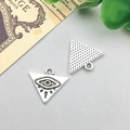 Antik-Silber Dreieck-Augen-Anhänger mit strukturierter Rückseite für DIY-Schmuck - Dreieck Allsehendes Auge Stil (14121)