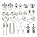Antique silver ambulance and dental care charms kit for DIY jewelry crafting - Dental Series Mixed Style Set