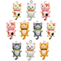 Pendentifs chatons en résine colorée avec anneaux en métal argenté pour bijoux DIY - Multicolore Mixte