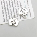 Antique silver nurse cap alloy charms for DIY jewelry making with cross emblem detail - Nurse Hat Shape Style