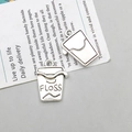 Antique silver dental floss box pendant in metal alloy for DIY jewelry making - Dental Floss Box Tag Style