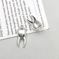 Antique silver zinc alloy tooth-shaped pendant with double-sided texture for DIY jewelry - Half Face Tooth Shape Style