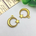 Antique gold finish moon and star alloy charms for DIY jewelry making accessories - Antique Gold Moon And Star