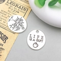 Antiksilberner runder Anhänger mit Lebensbaum und Life is a Gift Gravur für DIY-Schmuck - Life Is A Gift Stil (10912)