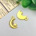Antique gold moon and star alloy charms for DIY jewelry making and necklaces - Antique Gold Moon And Star
