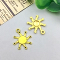 Antique gold alloy sun pendant charm with radiant rays and loop for DIY jewelry making - Antique Gold Sun
