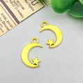 Antique gold crescent moon and star alloy pendant charms for DIY jewelry making - Antique Gold Moon And Star