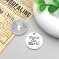 Ciondolo tondo 'Peace On Earth' argento antico per creazione gioielli DIY - Stile Peace (11642)