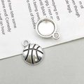 Antiek zilveren basketbal en bezel hangers voor DIY sieraden maken - Antiek Zilver Basketbal Stijl (10677)
