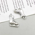 Antiek zilveren ijsschaats hanger van legering voor DIY sieraden maken en accessoires - Schaatsen Stijl (10678)