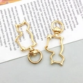 Goldene Karabinerhaken in Katzenform aus Metall für DIY-Schmuck und Schlüsselanhänger - Stehende Katze Stil (12842)