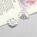 Antik-Silber Herzanhänger mit Love You Gravur für DIY-Schmuckherstellung und Basteln - Herz Love You Stil 12x14mm (10907)