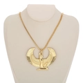 Hip hop Egyptian Goddess Isis pendant with gold box chain on a white display neck - Goddess Isis Winged Style (ND8016)