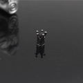 Macro detail of crown bead with black micro-paved rhinestones for DIY jewelry - Gun Black Zirconia