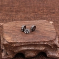 DIY jewelry beads in black rhodium finish with sparkling white rhinestones - Gunmetal with White Zirconia