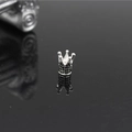 Silver crown spacer bead with black rhinestones for DIY jewelry making and bracelets - Silver/Black Zirconia