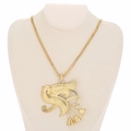 Altägyptische Horusauge Halskette in Gold mit Adlerflügeln und eleganter Box-Kette - Horus Auge und Adlerflügel Stil (ND8005)