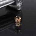 Rose gold crown bead with white rhinestones for DIY bracelet making and jewelry design - Rose Gold/White Zirconia