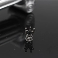 DIY black alloy crown charm bead with three rows of sparkling rhinestones for jewelry - Gun Black with White Rhinestone