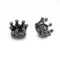 Gunmetal crown beads with pave cubic zirconia for DIY jewelry making and bracelet charms - Gun Black Crown Style (ZJ2391H)