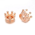 Rose gold crown charms with cubic zirconia for DIY bracelets and necklaces - Rose Gold Crown Style (ZJ2391RG)