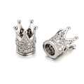 Perles intercalaires couronne en argent avec zircons pour bijoux et bracelets DIY - Argent Zircon Blanc