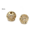 DIY goud koperen 8mm afstandhouders met zirkonia voor het maken van sieraden - Goud Witte Zirkonia