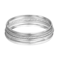 Zilveren 6-delige set stapelbare armbanden met gepolijste en getextureerde afwerkingen - Zilveren Gemengd Proces Stapelbare Stijl (ZJ9892)