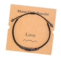 Detailed view of handmade Morse Code bracelet with Love theme on a kraft paper card - Love (ZJ4309)
