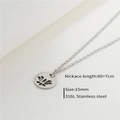 316L stainless steel lotus flower pendant necklace with 60+7cm chain length - Hollow Lotus Style (ZJ4773)