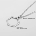 Silver hollow hexagon pendant necklace made of 316L stainless steel for punk style - Hexagon Style (ZJ2811)