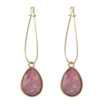 Elegant gold drop earrings with pink teardrop crystal pendants for women jewelry - Deep Pink (ZJ3161)