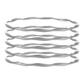 Set van 5 minimalistische zilveren Mobius armbanden met onregelmatig golvend ontwerp en hoogglans - Zilveren Glanzende Golf Dynamische Stijl (ZJ12547)