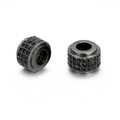 DIY black micro-pave zircon cylindrical charm beads for bracelets and necklaces - Gun Black Pave Black Zirconia Cylinder (ZJ2405)