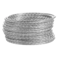 Set van 20 stapelbare zilveren armbanden met een glinsterende getextureerde metaalafwerking - Zilveren glittertextuur gelaagde armbandassortiment (ZJ12482)