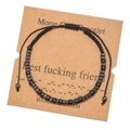 Morse code handmade bracelet with hematite beads and Best Fucking Friend card - Best Fucking Friend (ZJ5544)