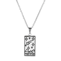Détail du collier pendentif étoile de tarot argenté avec gravure précise et chaîne fine - Style L'Étoile Argent (ZJ5384)