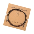 Bracelet code Morse Capricorne fait main avec cordon noir et perles en bois - Capricorne