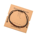 Bracelet Scorpion en code Morse fait main avec perles en bois et hématite sur carte - Scorpion