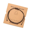 Bracelet code Morse Balance fait main avec perles en bois et hématite sur carte kraft - Balance