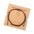 Vue macro du bracelet Morse Vierge avec perles en bois et cordon tissé à la main - Vierge