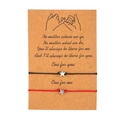 Star charm braided wax cord couple bracelets on a kraft card with friendship poem - 2pcs Black and Red Cord (ZJ5045)