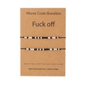 Set di braccialetti con perline Morse Code con carta Fuck Off e corde nere regolabili - Stile Codice Morse (ZJ6435)