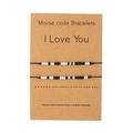 Set di braccialetti Morse Code per coppie con messaggio I Love You su carta - Stile Codice Morse (ZJ6436)